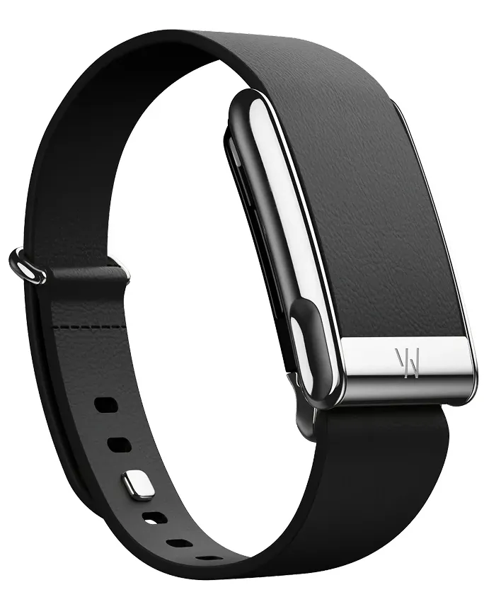 Кожаный люксовый ремешок для Whoop MG LeatherLuxe Straight Band (Black with Titanium)