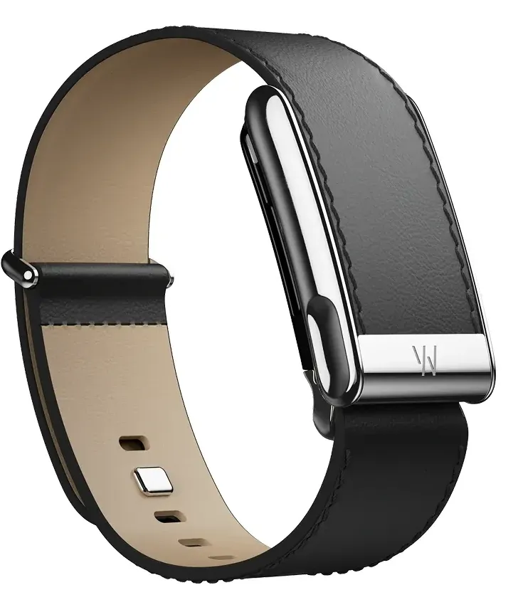 Кожаный люксовый ремешок для Whoop MG LeatherLuxe Straight Band (Black/Cream with Titanium)( размер L)