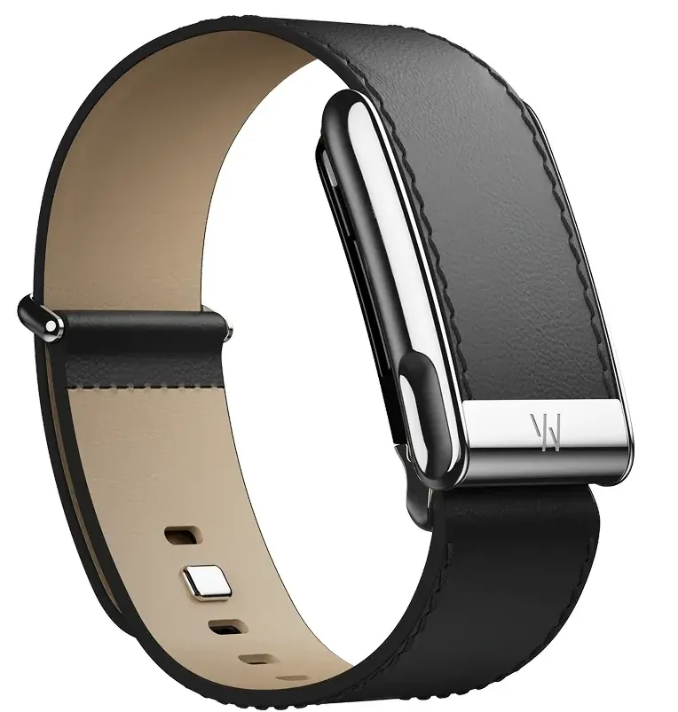 Кожаный люксовый ремешок для Whoop MG LeatherLuxe Straight Band (Black/Cream with Titanium)