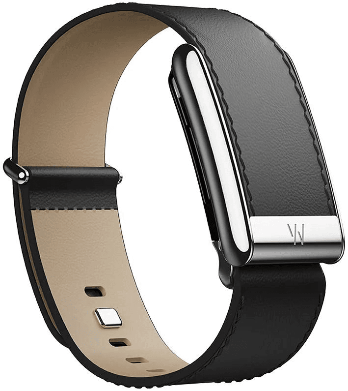 Кожаный люксовый ремешок Straight Band Black/Cream with Titanium для Whoop 5.0 (размер S)