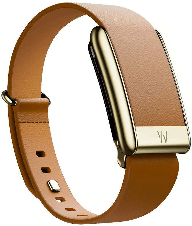 Кожаный люксовый ремешок Tapered Band Camel with Gold для Whoop 5.0 (размер S)