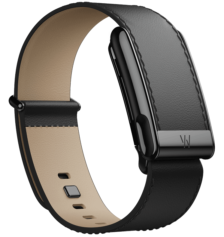 Кожаный люксовый ремешок для Whoop MG LeatherLuxe Straight Band (Black/Cream with Black)